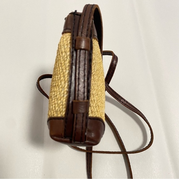 Elliot Lucca. Vintage Crossbody Bag, 70's,  Straw Bag, Leather Beach, Boho, TrvL - Picture 3 of 8